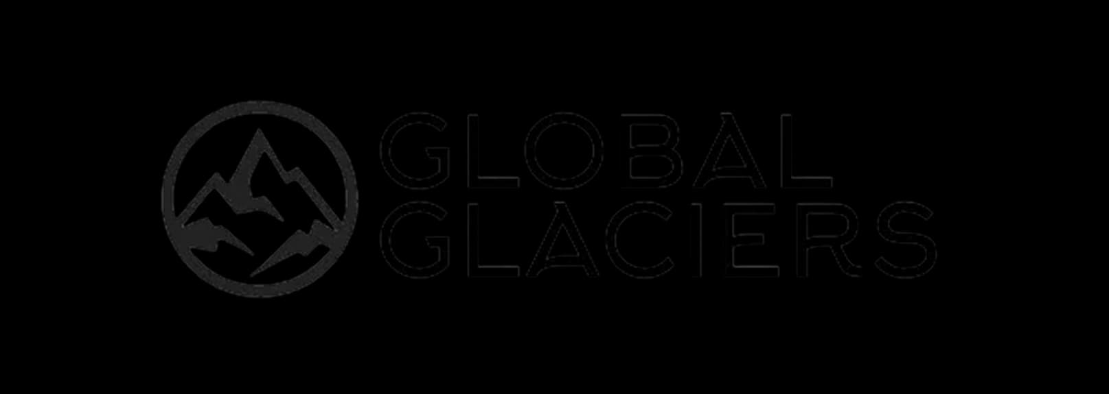 Logo of Global Glaciers featuring stylized mountain peaks inside a circle to the left of the text.